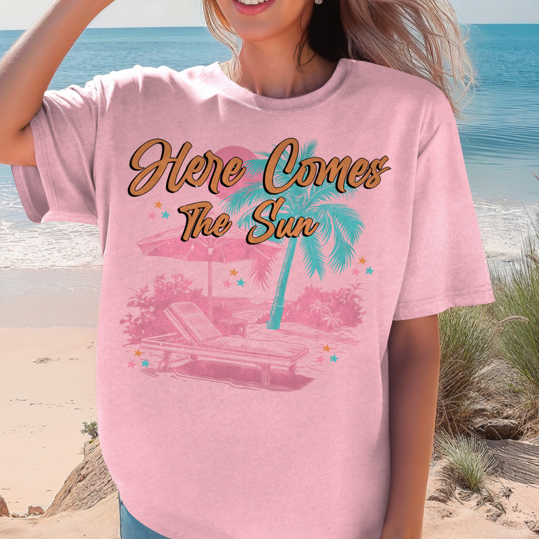 Here Comes the Sun Coastal Beach Graphic Tee