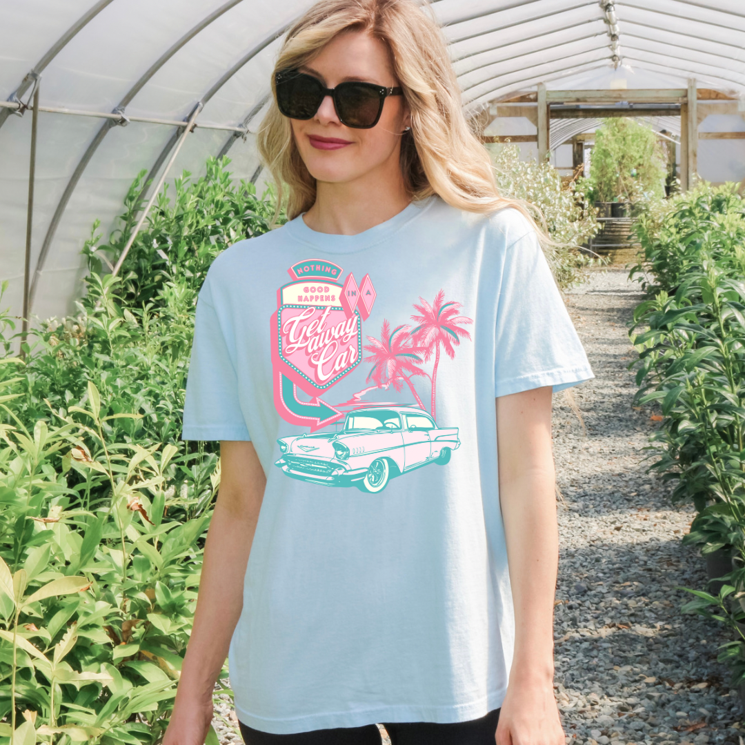 Summer Getaway Car Graphic Tee, Comfort Colors