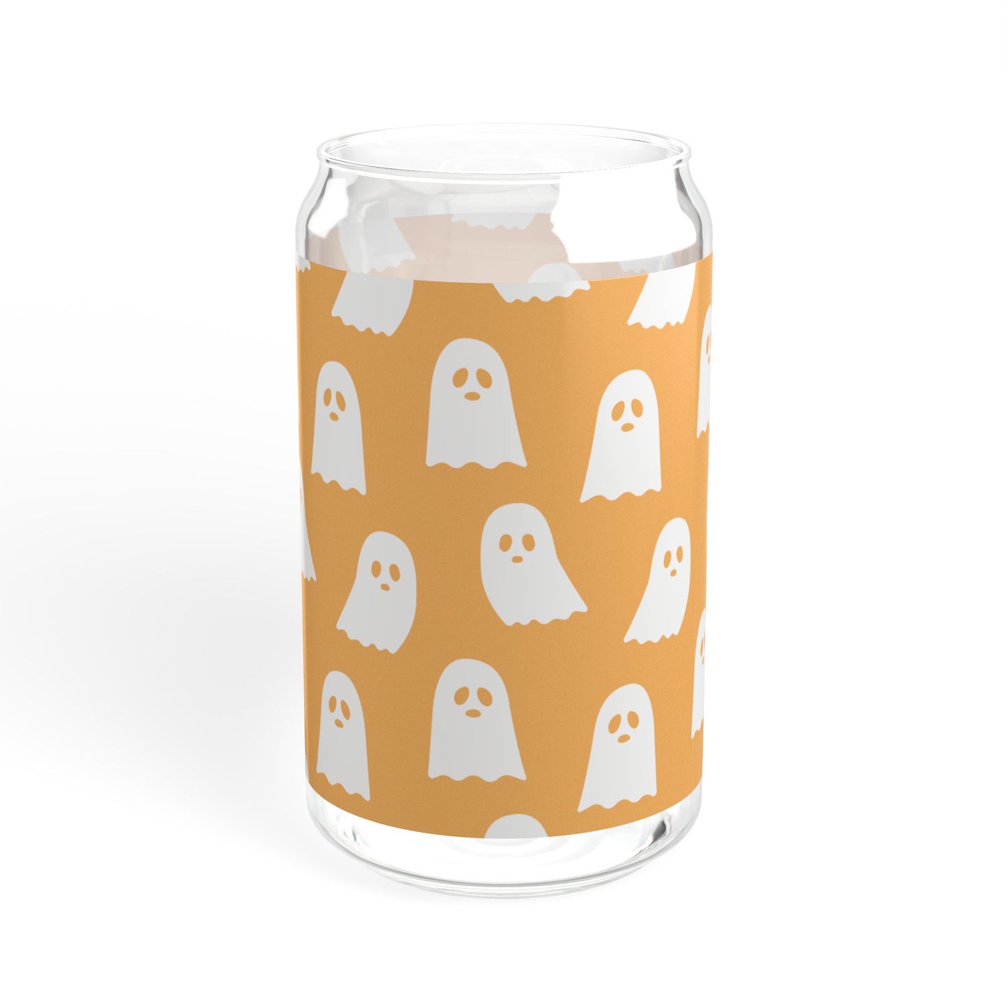 Halloween Spooky Ghosts Sipper Glass Can 16oz