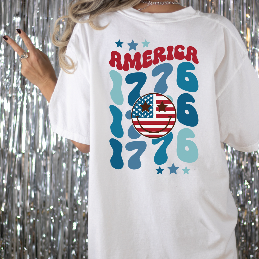 America 4th of July Pocket Graphic T-Shirt