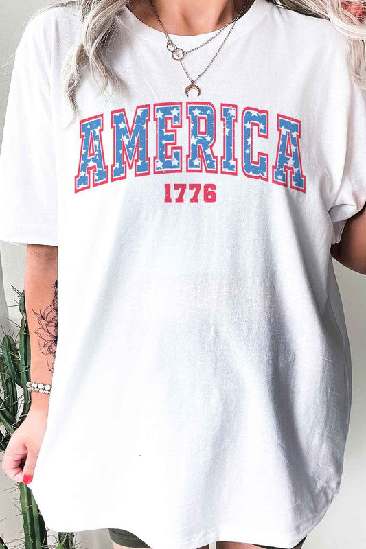 AMERICA USA GRAPHIC PLUS SIZE TEE