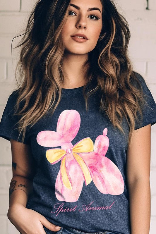 Bow Pink Balloon Dog Graphic T Shirts