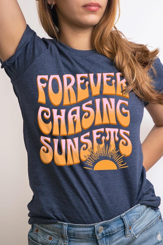 Forever Chasing Sunsets Summer Graphic T Shirts