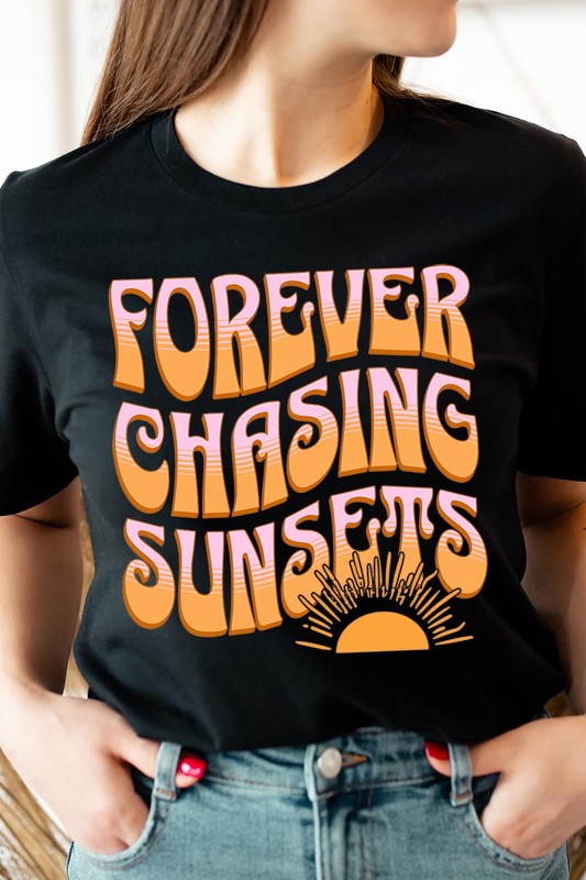 Forever Chasing Sunsets Summer Graphic T Shirts