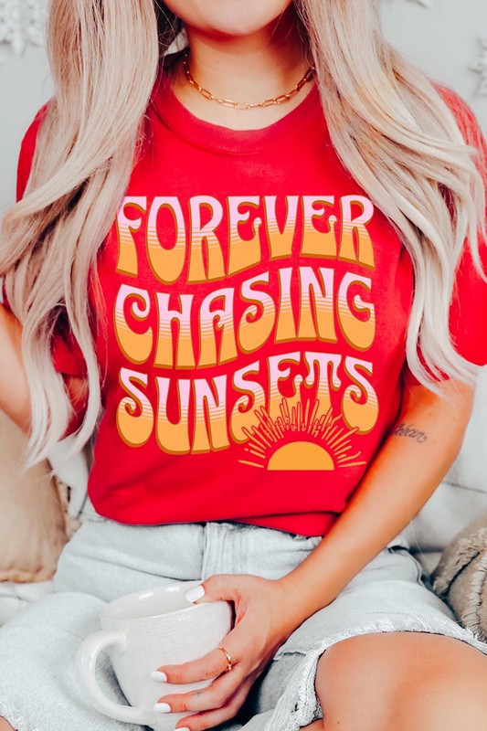 Forever Chasing Sunsets Summer Graphic T Shirts