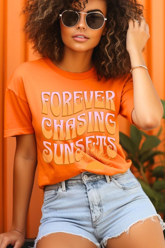 Forever Chasing Sunsets Summer Graphic T Shirts