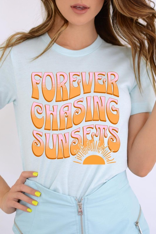 Forever Chasing Sunsets Summer Graphic T Shirts