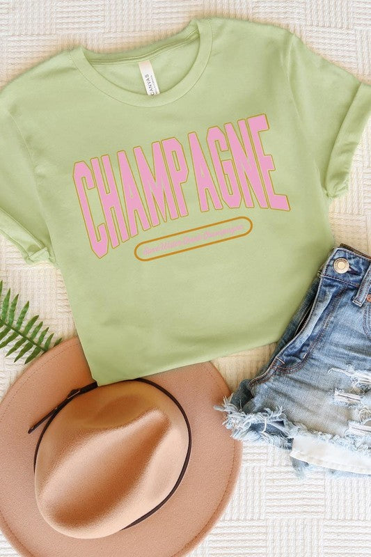 Champagne Summer Drink Graphic T Shirts