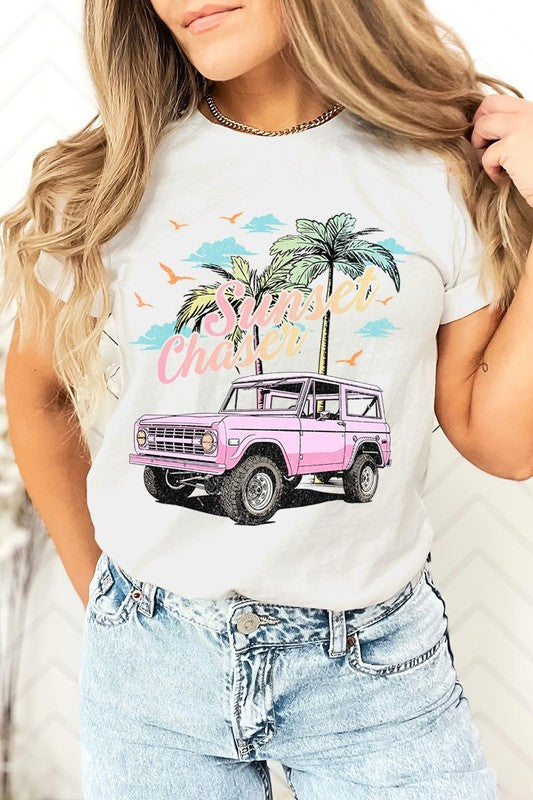 Sunset Chaser Bronco Graphic T Shirts