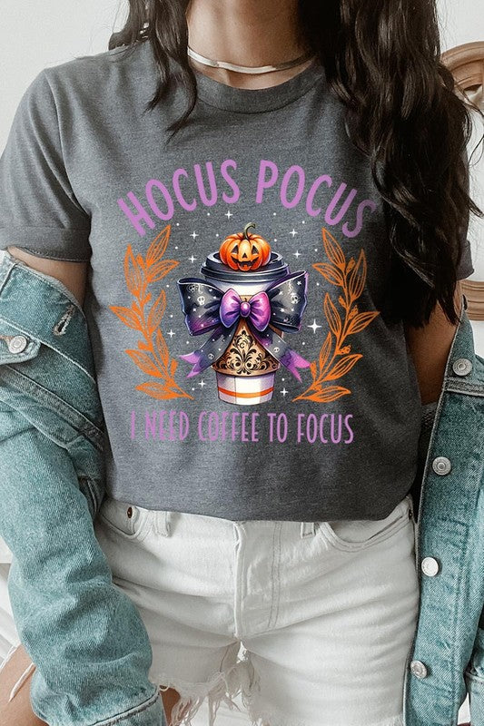 Hocus Pocus I Need Coffee To Focus Graphic Tee