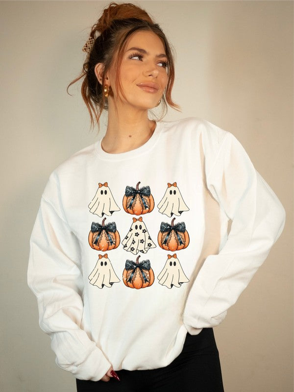 Halloween Ghost Coquette Graphic Sweatshirt