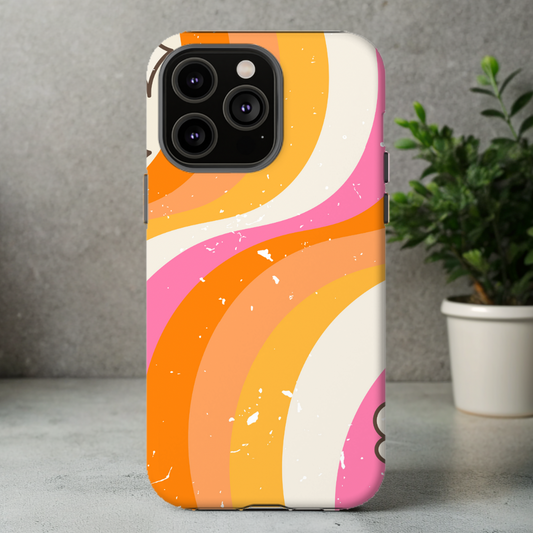 Retro iPhone Case, Trendy Hippie Phone Case, Impact-Resistant Cases