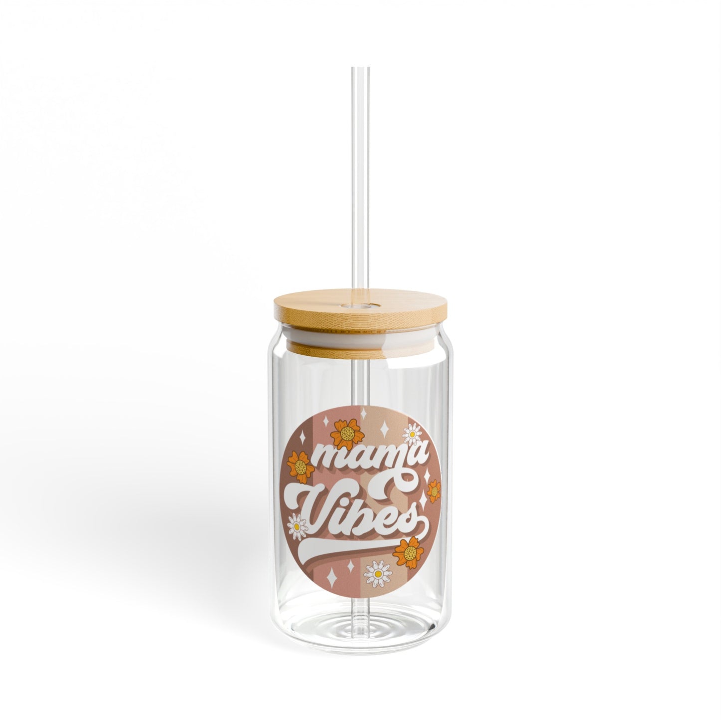 Retro Mama Glass with Bamboo Lid, 16oz