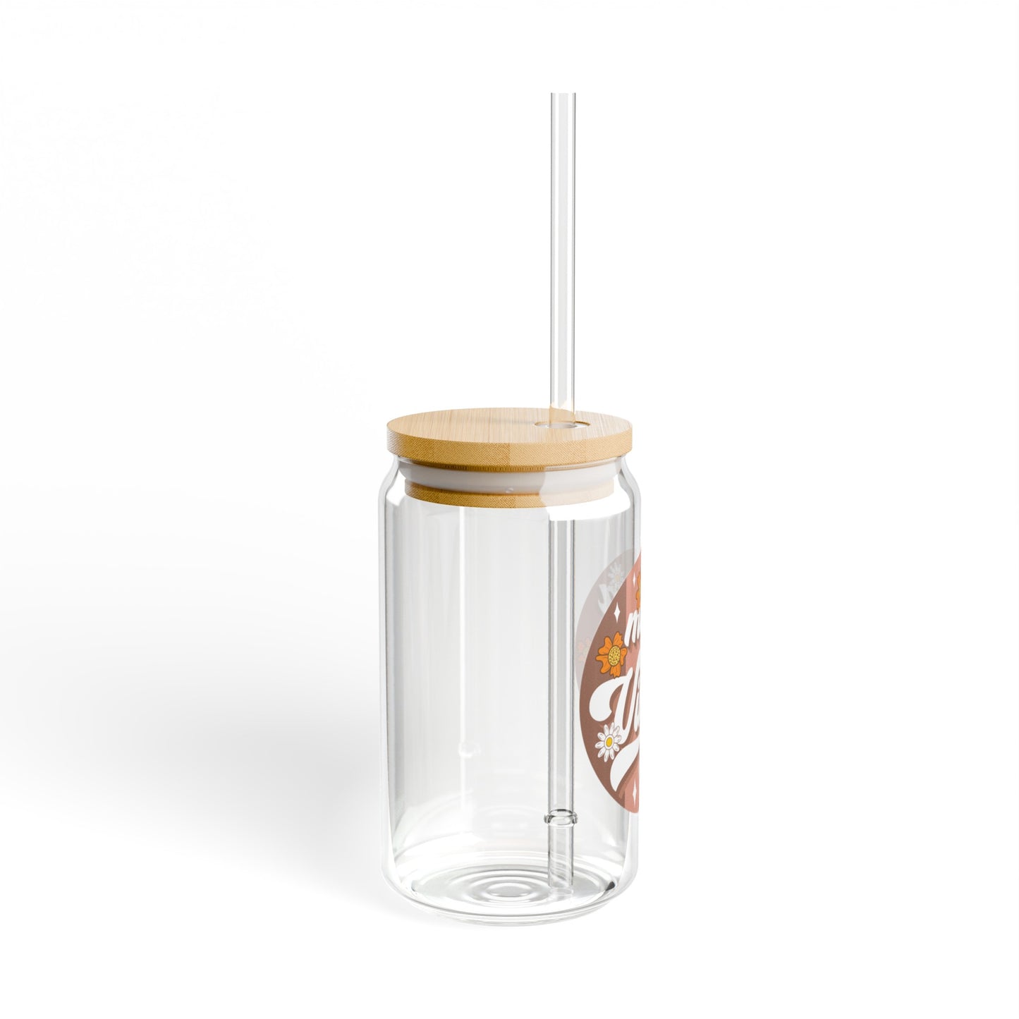 Retro Mama Glass with Bamboo Lid, 16oz