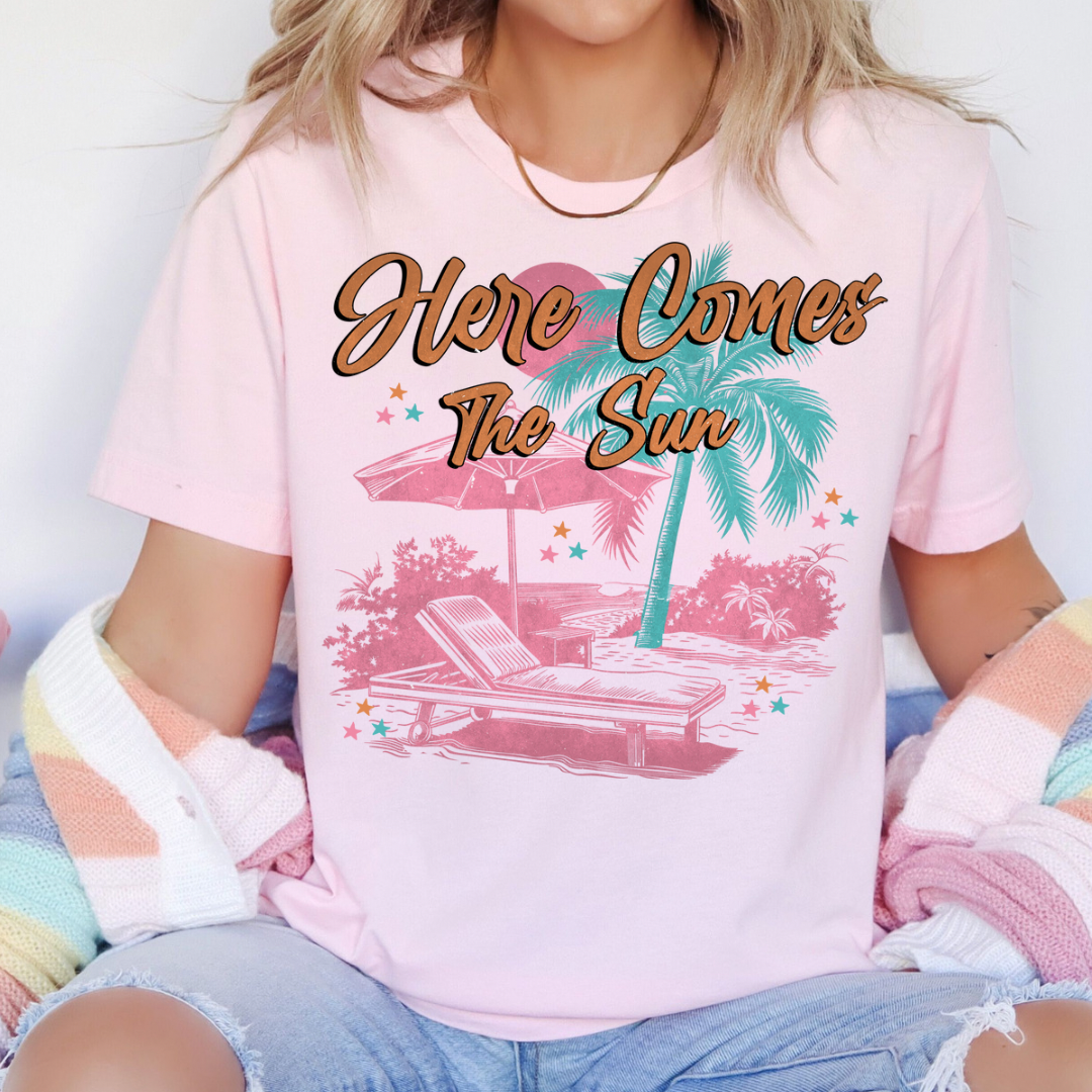 Here Comes the Sun Coastal Beach Graphic Tee