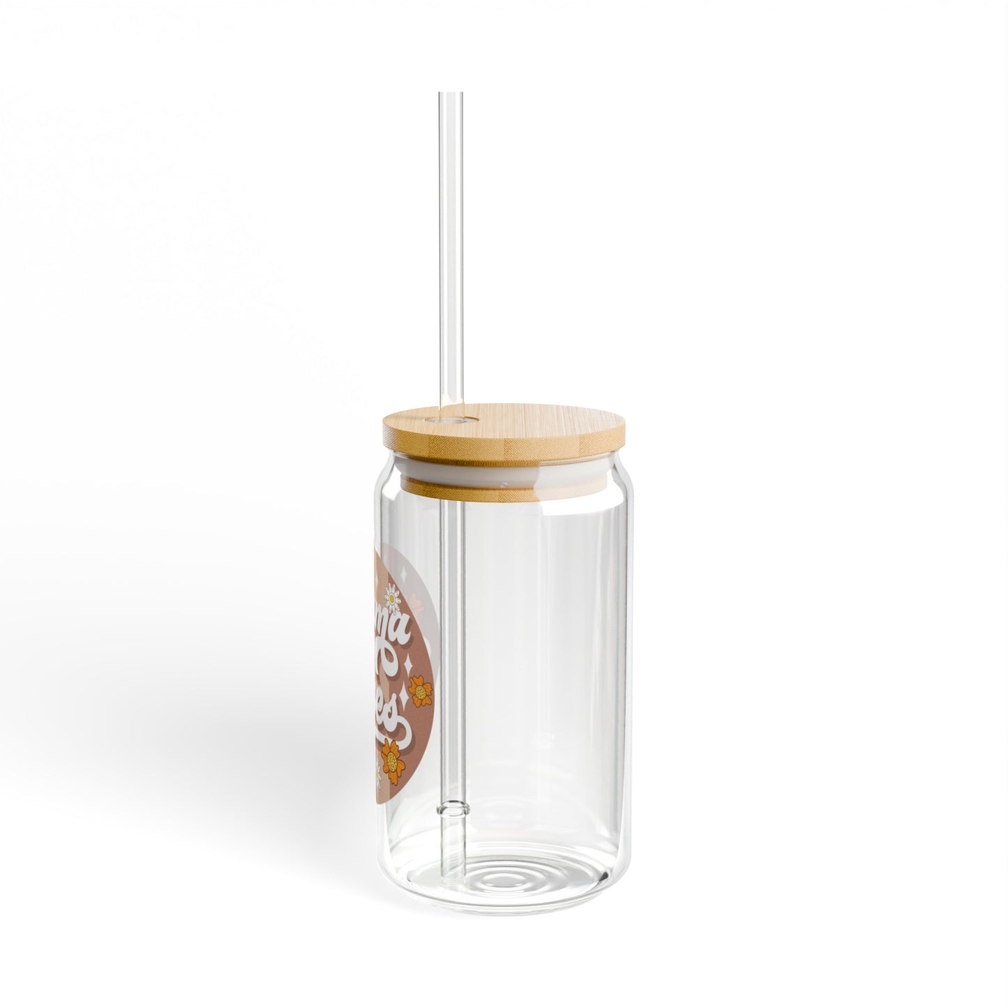 Retro Mama Glass with Bamboo Lid, 16oz