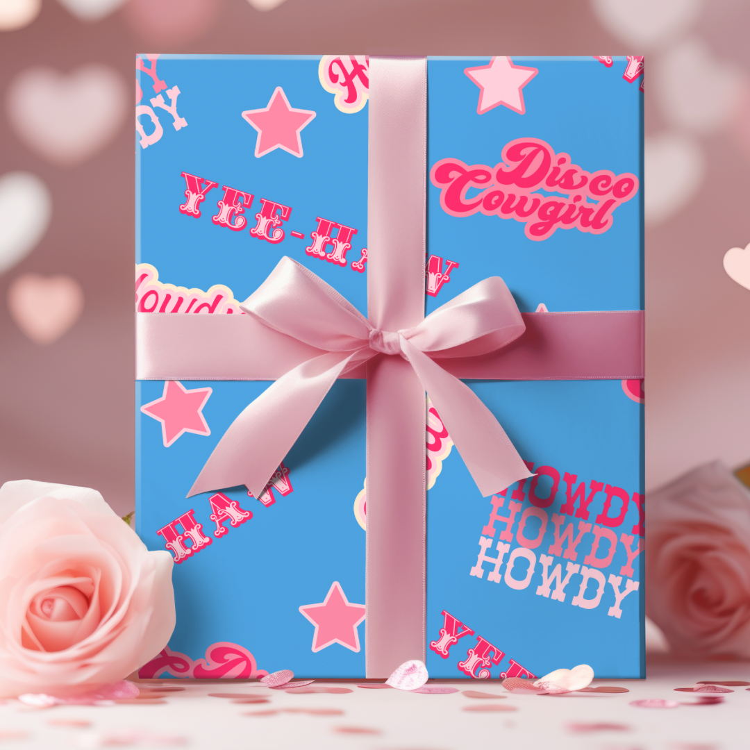 Cowgirl, Pink Disco Wrapping Paper