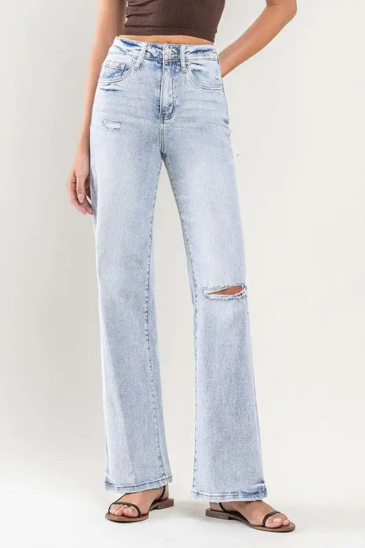 90s Vintage Super High Rise Flare Jeans VERVET by Flying Monkey