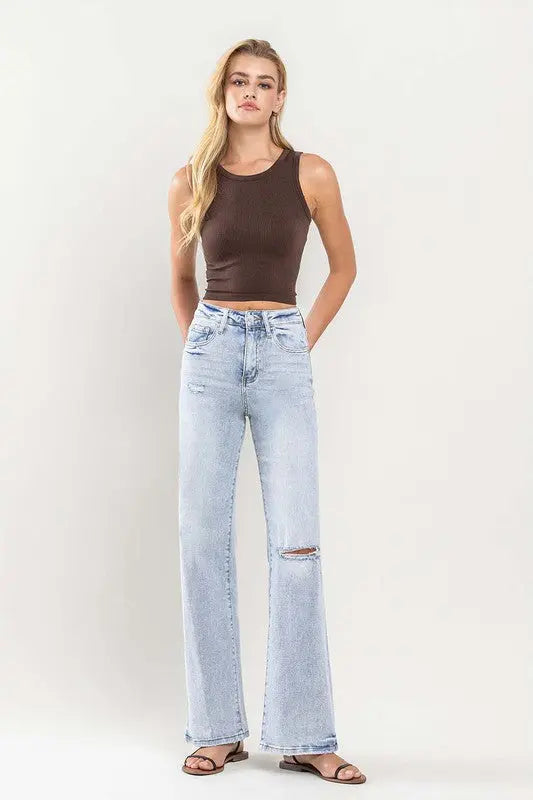 90s Vintage Super High Rise Flare Jeans VERVET by Flying Monkey