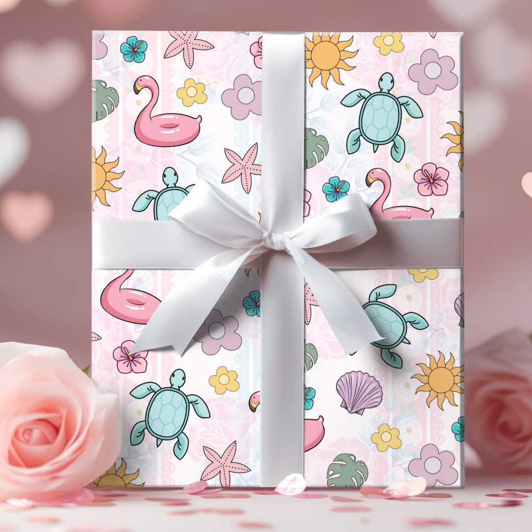 Personalized Beach Theme Wrapping Papers