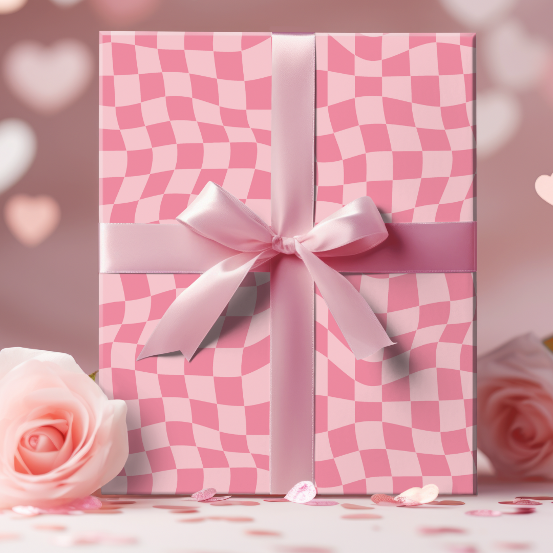 Pink Checkered Preppy Wrapping Papers