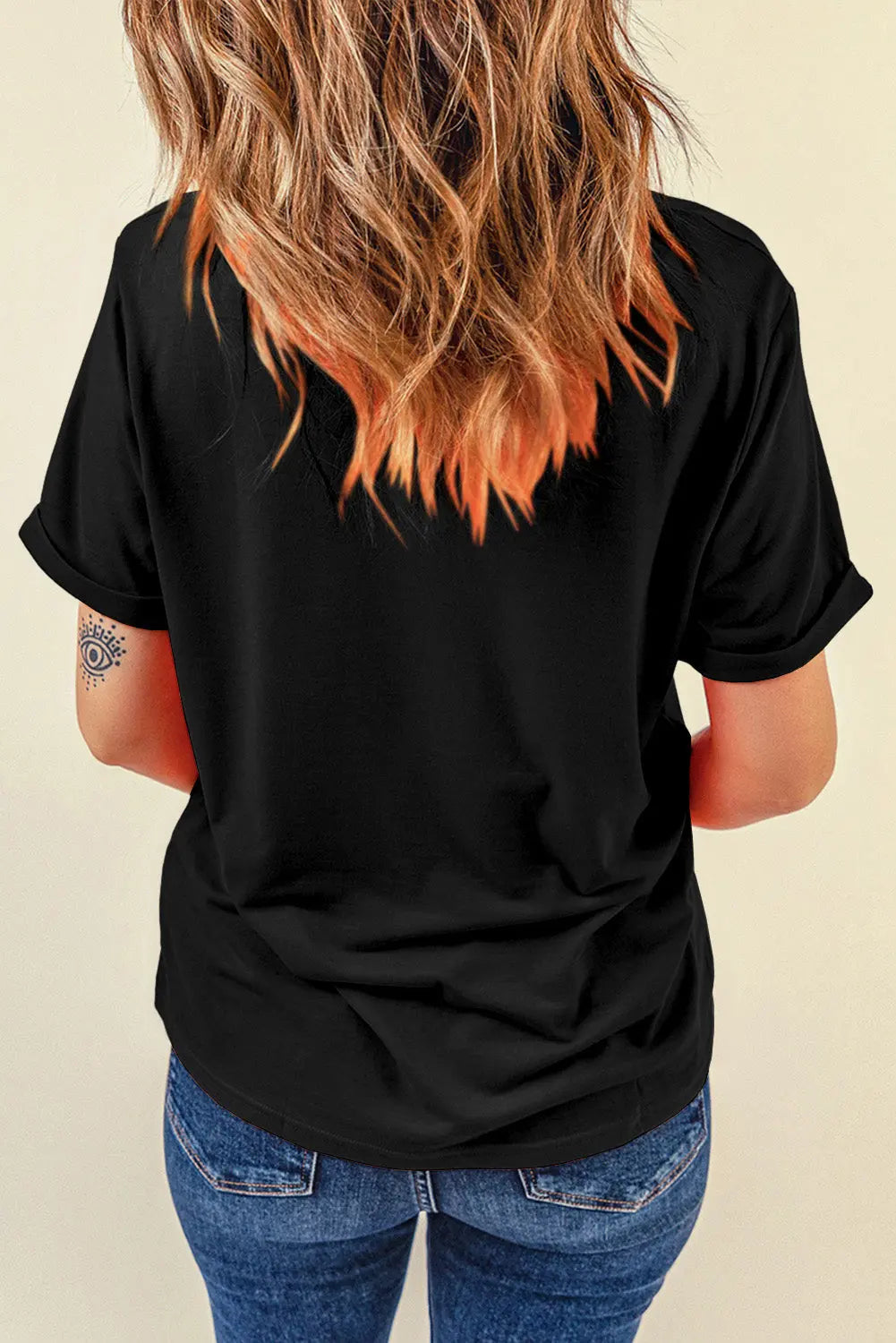 Black COWGIRL DONT CRY Steer Head Print Short Sleeve Top Dear-Lover Dropshipping