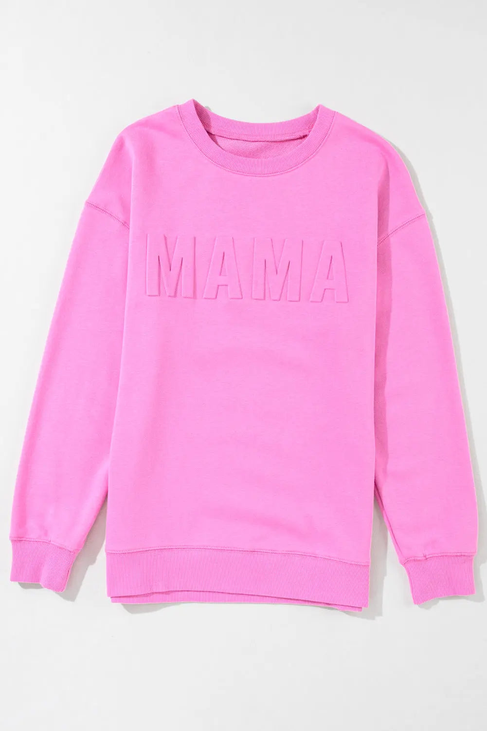 Bright Pink MAMA Letter Embossed Casual Sweatshirt Milli & Molli’s