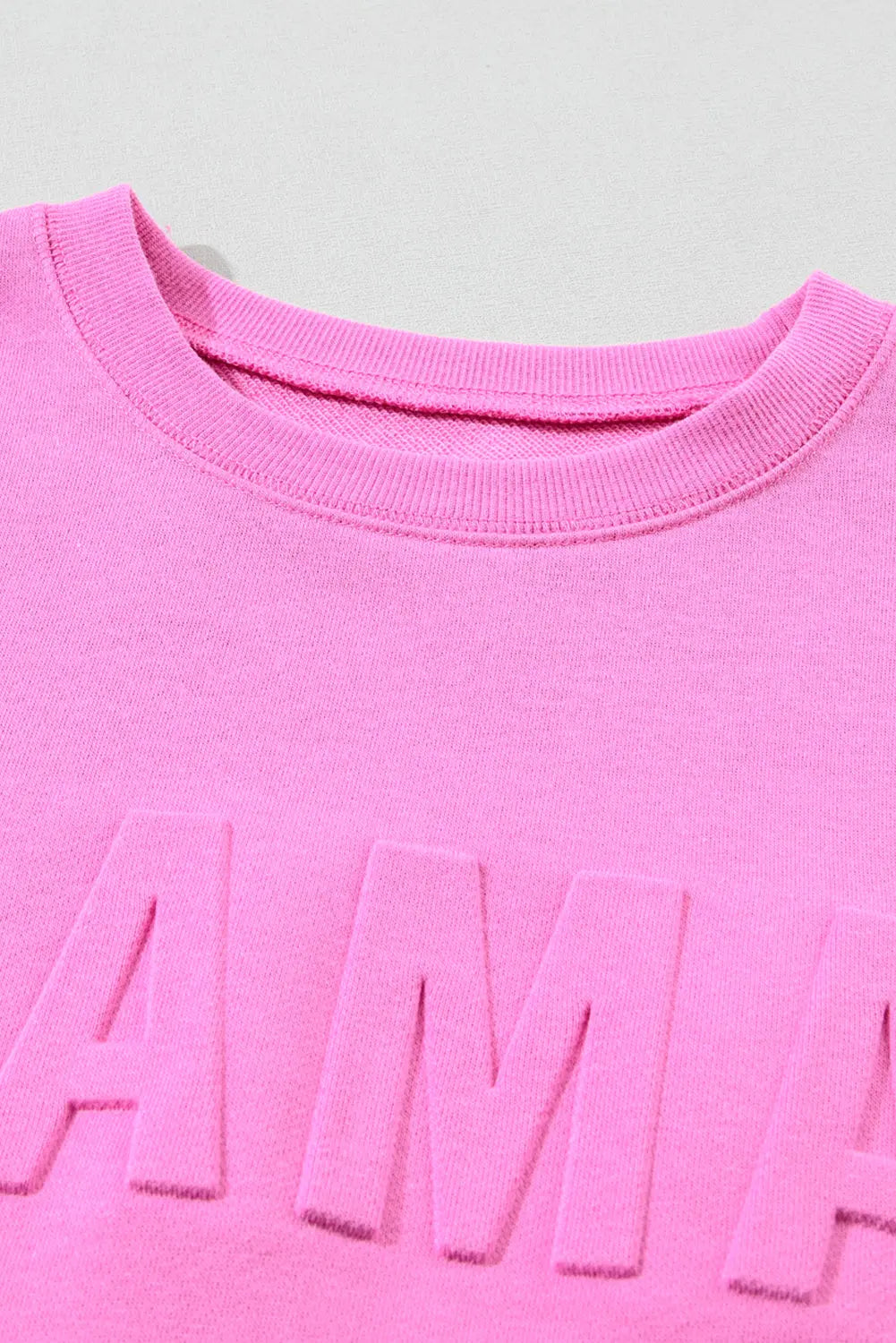 Bright Pink MAMA Letter Embossed Casual Sweatshirt Milli & Molli’s