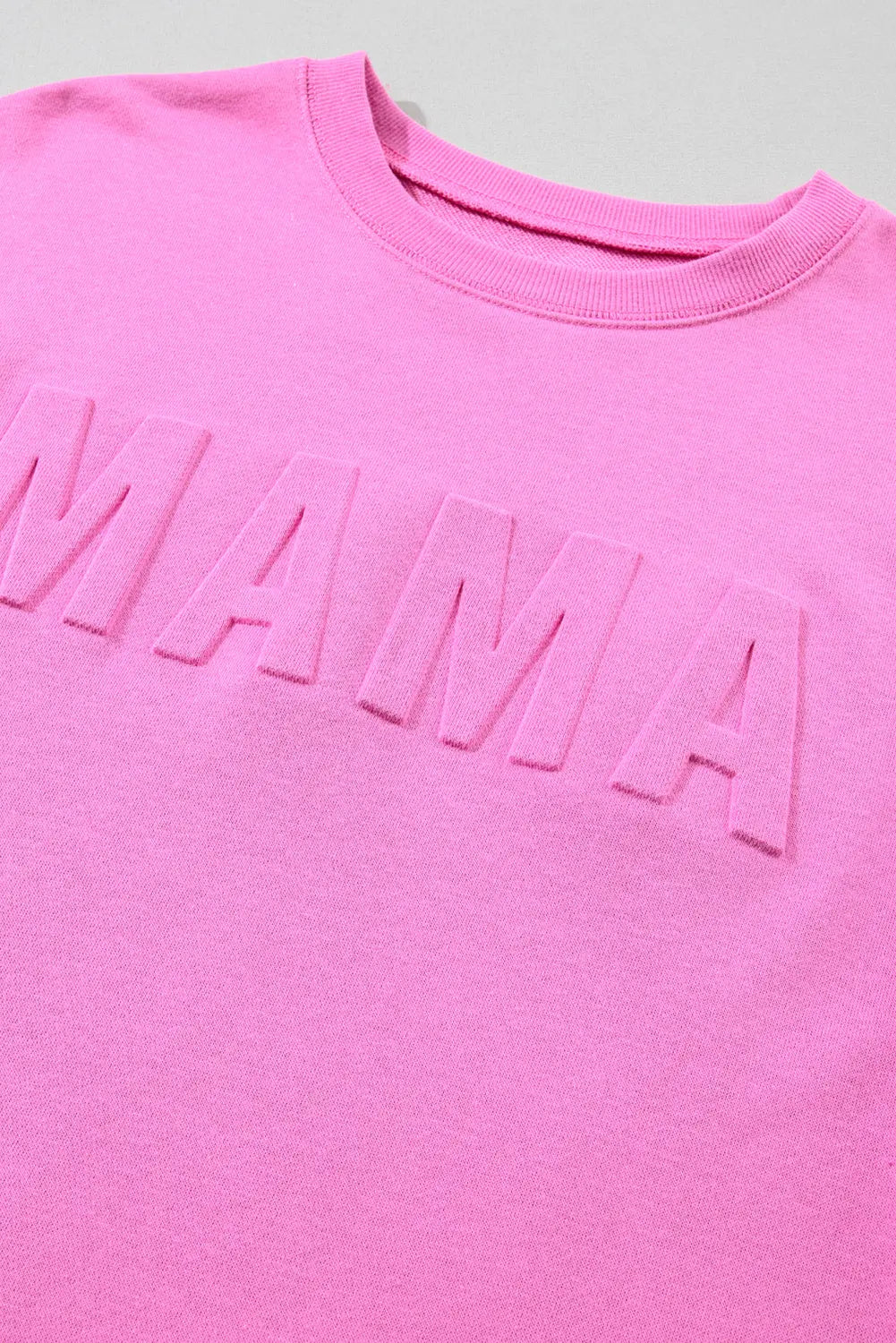 Bright Pink MAMA Letter Embossed Casual Sweatshirt Milli & Molli’s