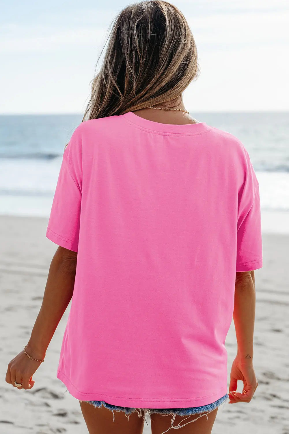 Bright Pink MAMA Letter Graphic Neon T Shirt Dear-Lover Dropshipping