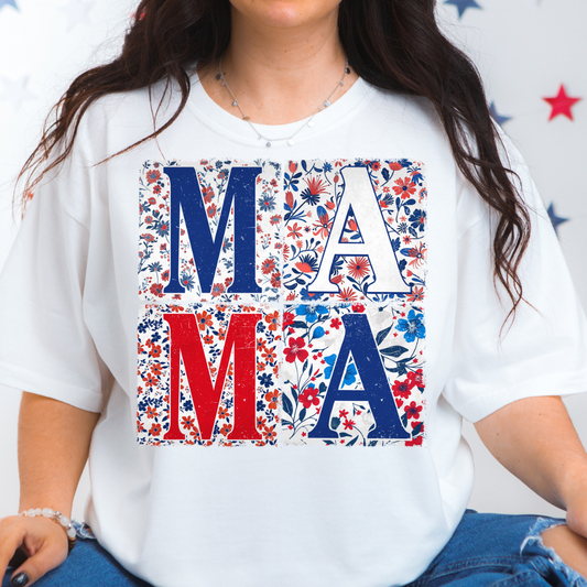 USA Patriotic Mama Graphic Tee