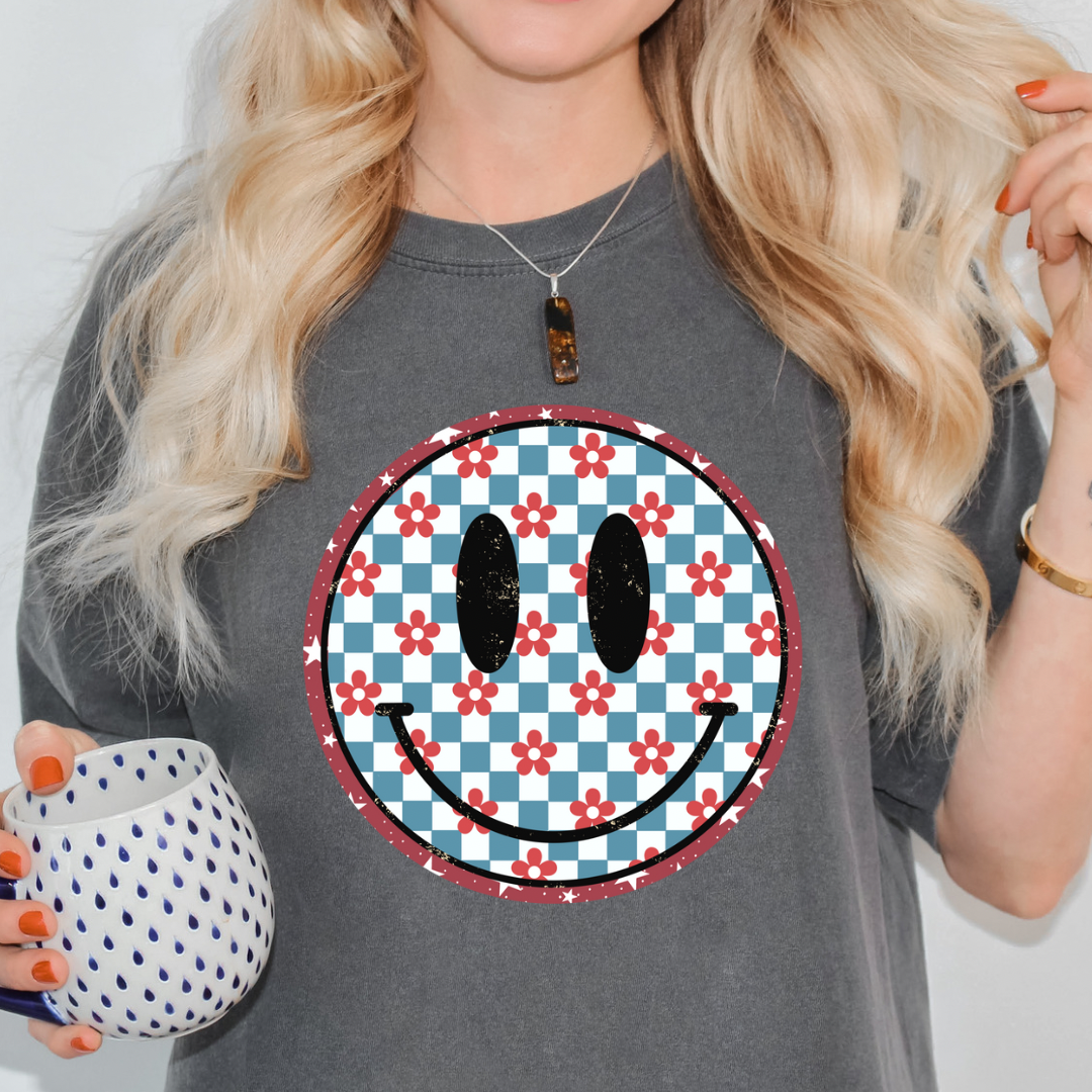 American Retro Smiley Graphic Tee