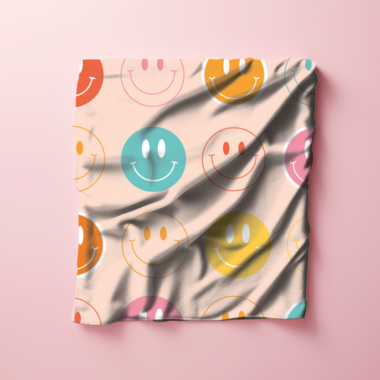 Retro Smiley Velveteen Plush Blanket