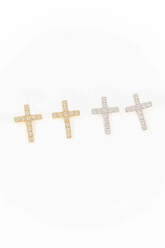 Cross Stud Earrings Lovoda