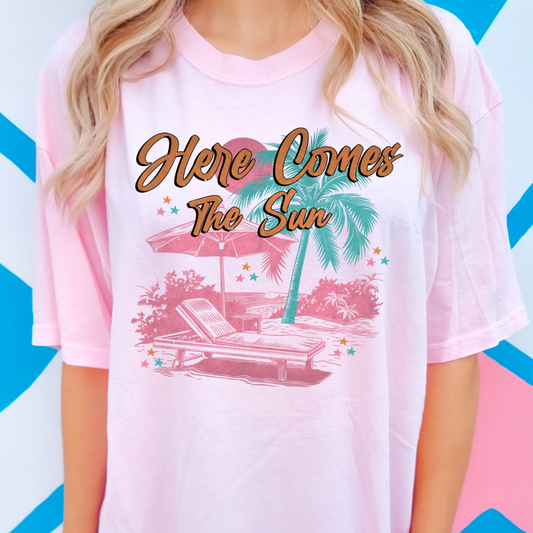 Here Comes the Sun Coastal Beach Graphic Tee