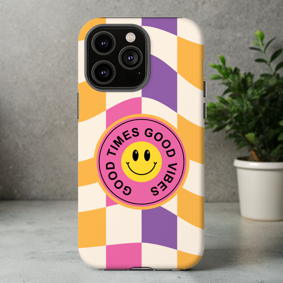 Retro Smiley iPhone Case, Impact-Resistant Cases