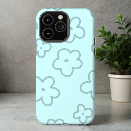 Blue Flower iPhone Case, Impact-Resistant Cases