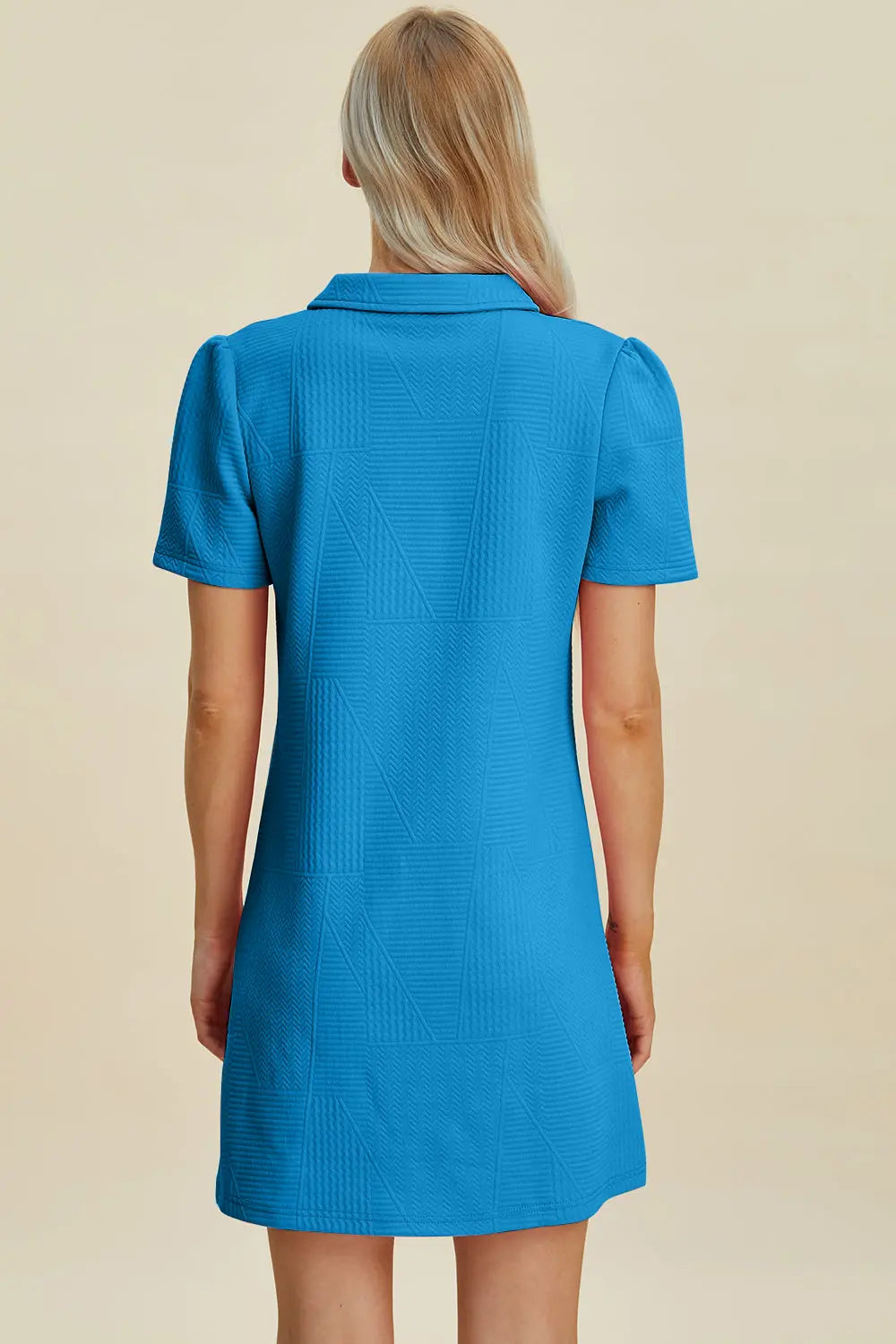 Double Take Full Size Texture Short Sleeve Dress Trendsi