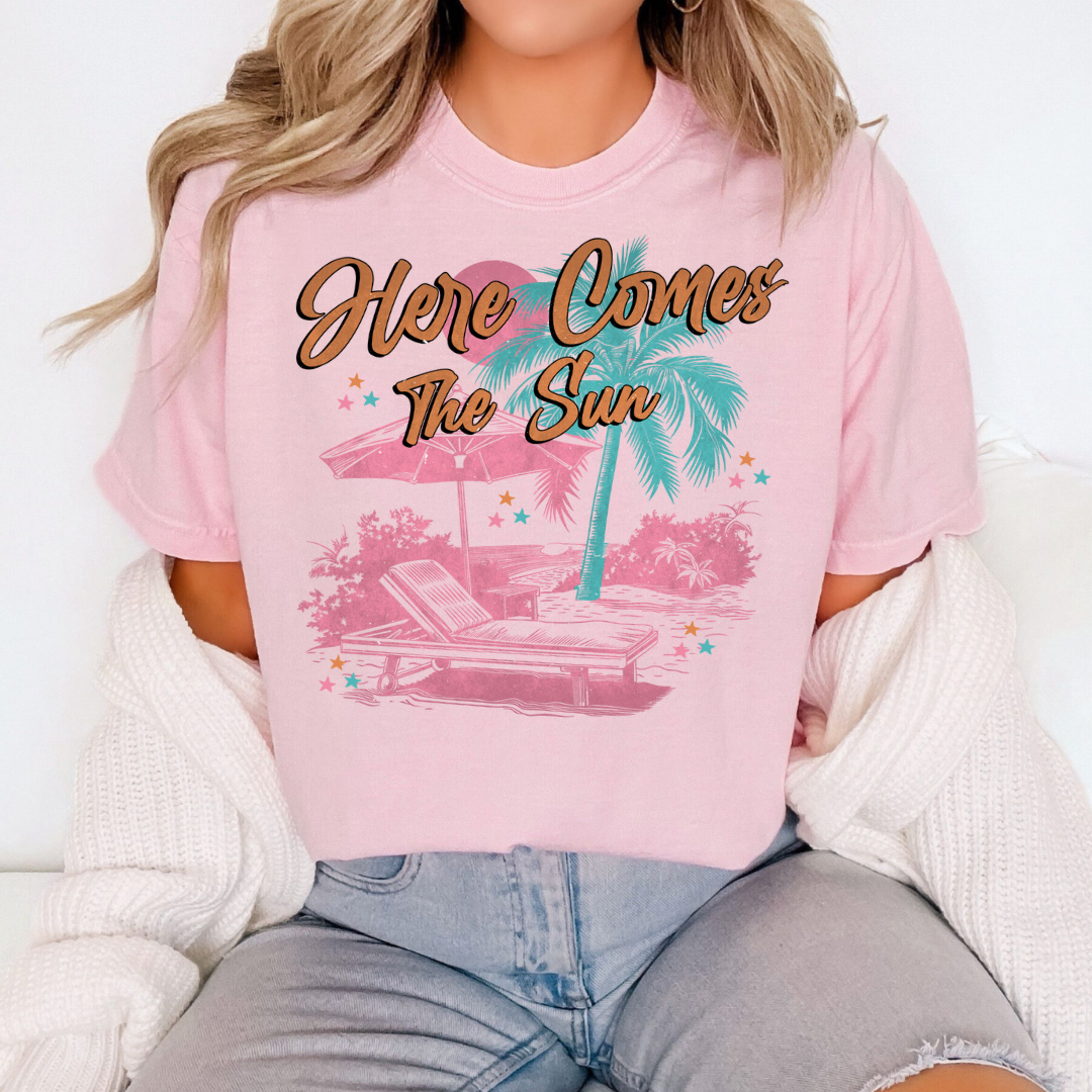 Here Comes the Sun Coastal Beach Graphic Tee