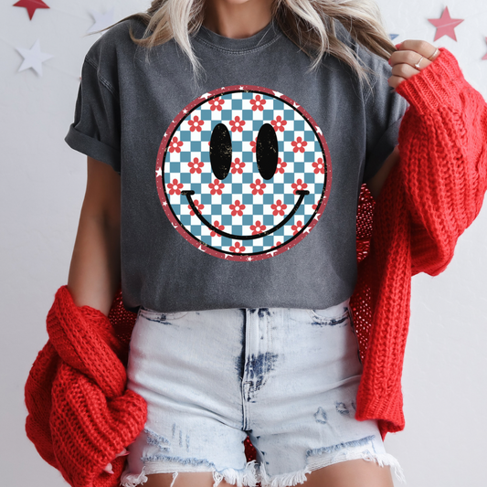 American Retro Smiley Graphic Tee