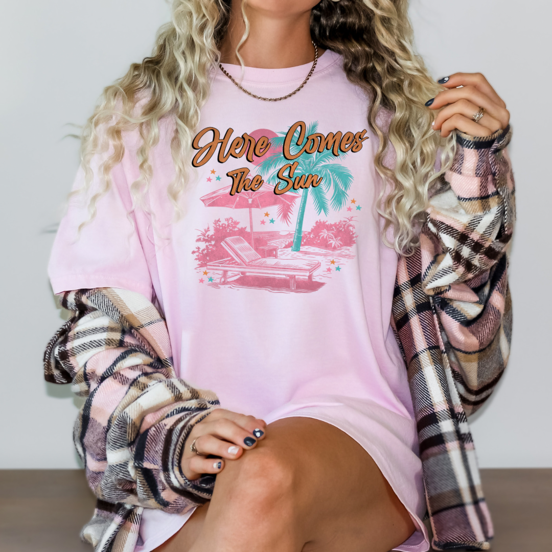 Here Comes the Sun Coastal Beach Graphic Tee