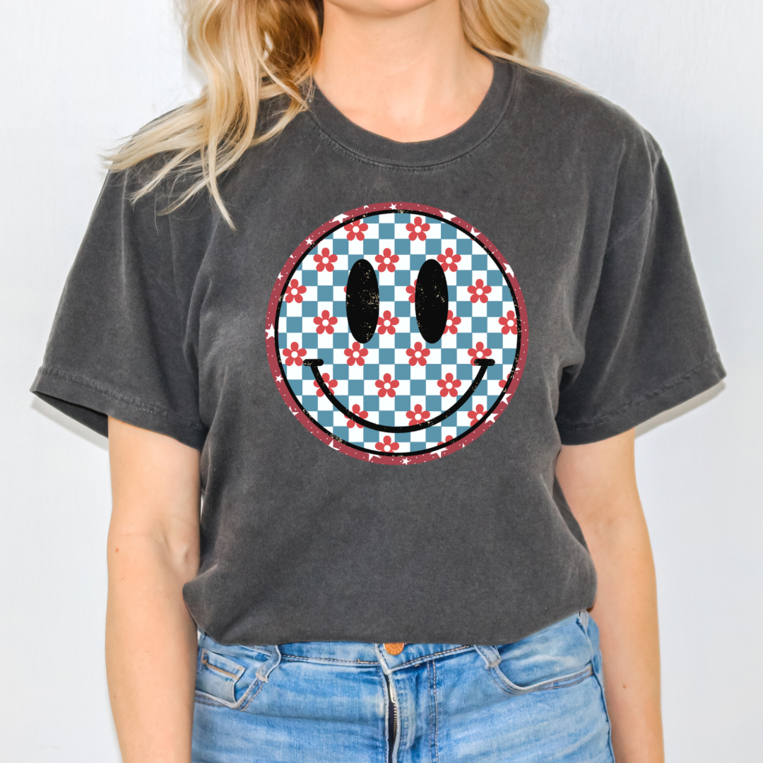 American Retro Smiley Graphic Tee