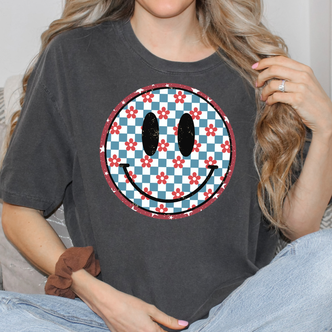 American Retro Smiley Graphic Tee