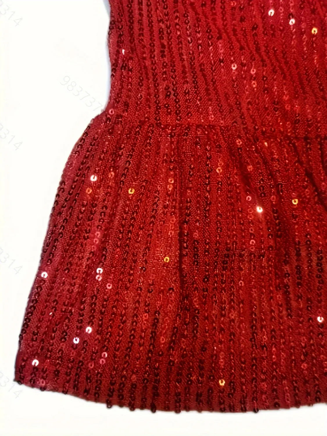 Full Size Sequin Round Neck Half Sleeve Mini Dress Trendsi