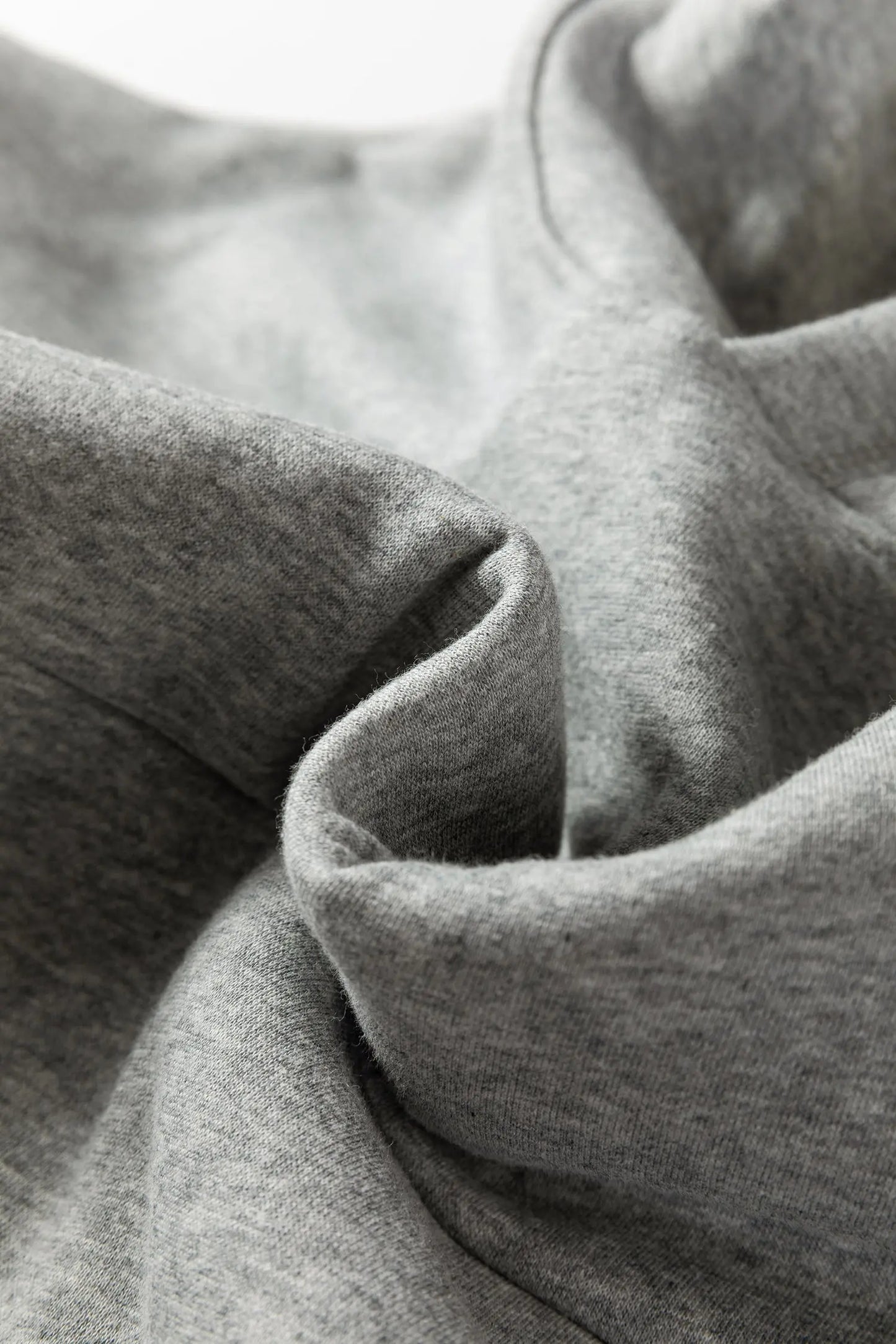 Gray Contrast Rope Drawstring Ruffle Trim Drop Shoulder Baggy Hoodie Dear-Lover Dropshipping