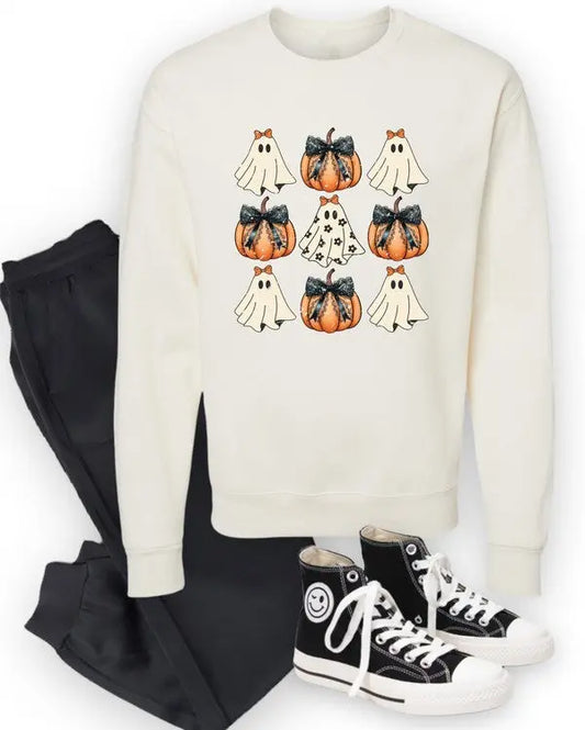 Halloween Ghost Coquette Graphic Sweatshirt Ocean and 7th