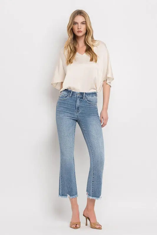 High Rise Crop Flare Jeans VERVET by Flying Monkey