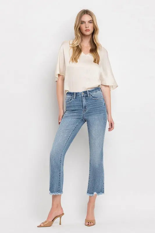 High Rise Crop Flare Jeans VERVET by Flying Monkey