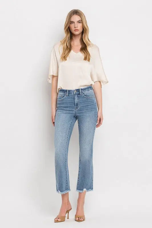 High Rise Crop Flare Jeans VERVET by Flying Monkey