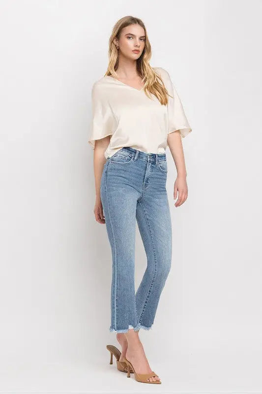 High Rise Crop Flare Jeans VERVET by Flying Monkey